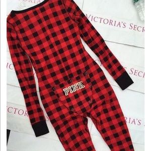 Victoria secret black and red holiday onesie